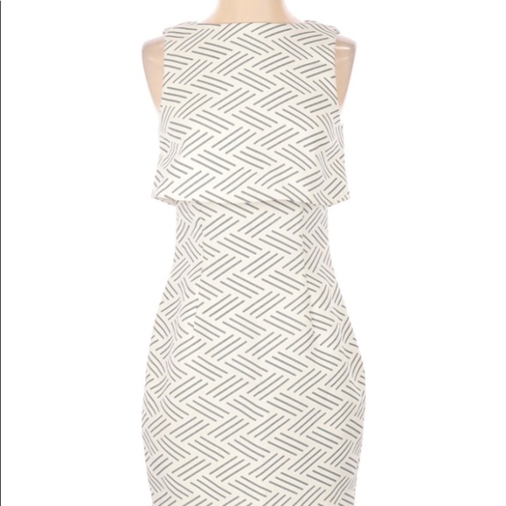 KEEPSAKE HERRINGBONE CHEVRON SLEEVELESS DRESS S